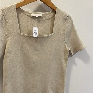 LOFT Women's Beige Ribbed Blouse